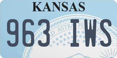 KS license plate 963IWS