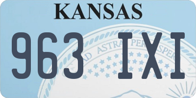 KS license plate 963IXI