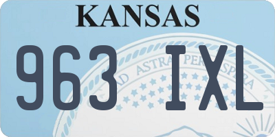 KS license plate 963IXL