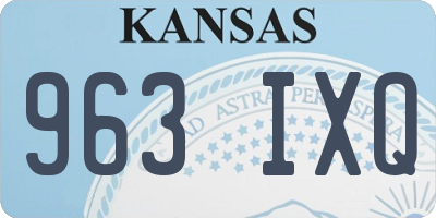 KS license plate 963IXQ