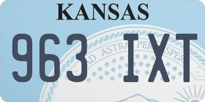KS license plate 963IXT