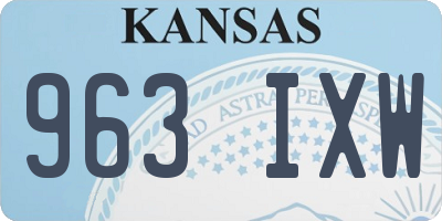 KS license plate 963IXW