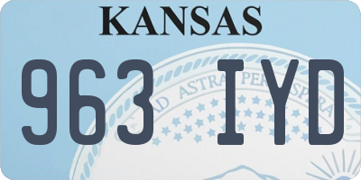 KS license plate 963IYD