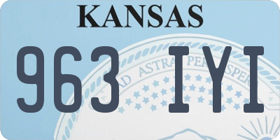 KS license plate 963IYI