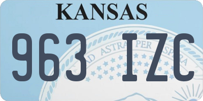 KS license plate 963IZC