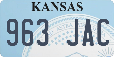 KS license plate 963JAC