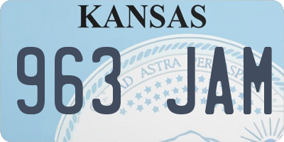 KS license plate 963JAM