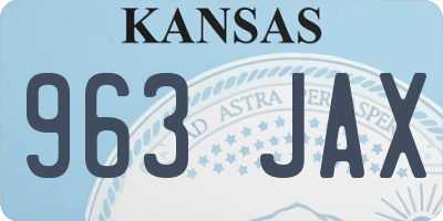 KS license plate 963JAX