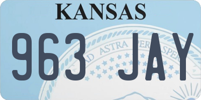 KS license plate 963JAY