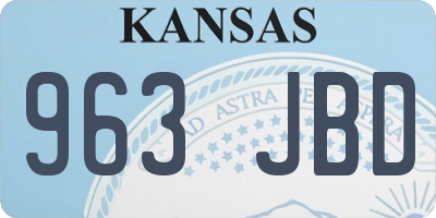 KS license plate 963JBD