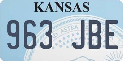 KS license plate 963JBE