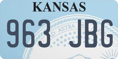 KS license plate 963JBG