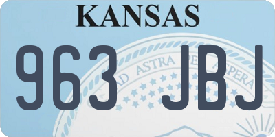 KS license plate 963JBJ