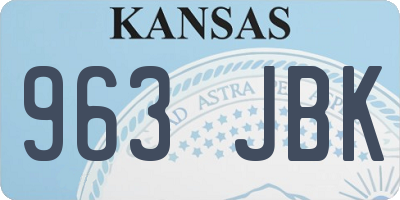 KS license plate 963JBK