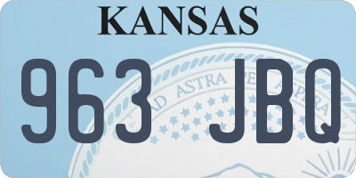 KS license plate 963JBQ