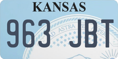 KS license plate 963JBT