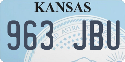 KS license plate 963JBU