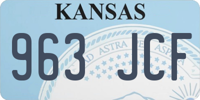 KS license plate 963JCF
