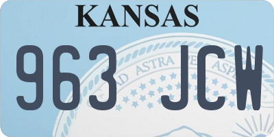 KS license plate 963JCW