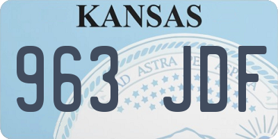 KS license plate 963JDF