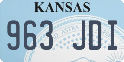 KS license plate 963JDI
