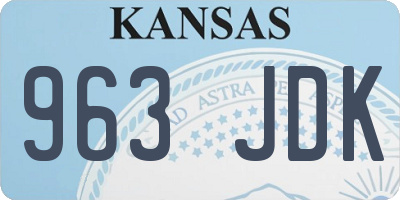 KS license plate 963JDK