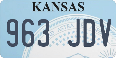 KS license plate 963JDV