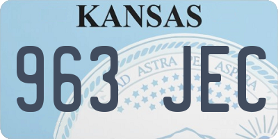 KS license plate 963JEC