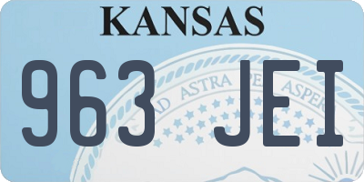 KS license plate 963JEI
