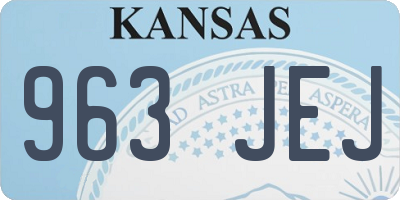 KS license plate 963JEJ