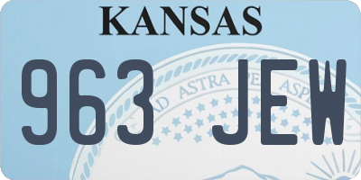 KS license plate 963JEW