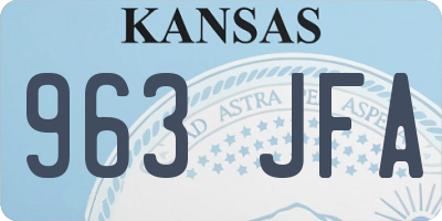 KS license plate 963JFA