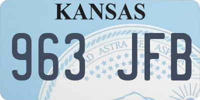 KS license plate 963JFB