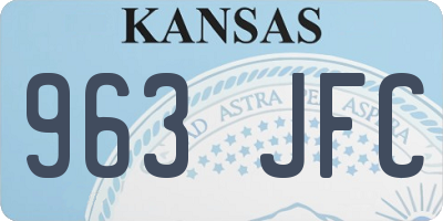 KS license plate 963JFC