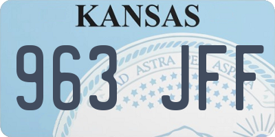 KS license plate 963JFF