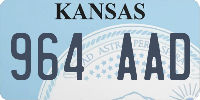 KS license plate 964AAD