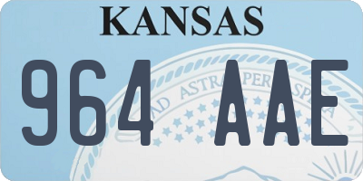 KS license plate 964AAE