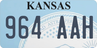 KS license plate 964AAH