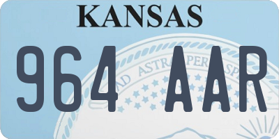 KS license plate 964AAR