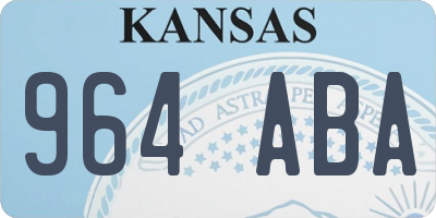 KS license plate 964ABA