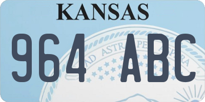 KS license plate 964ABC