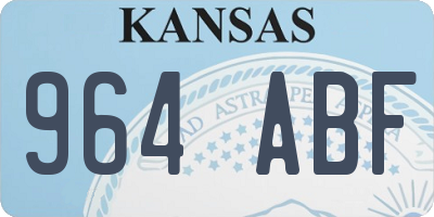 KS license plate 964ABF