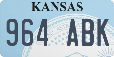 KS license plate 964ABK