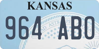 KS license plate 964ABO