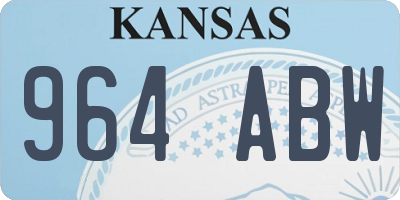 KS license plate 964ABW