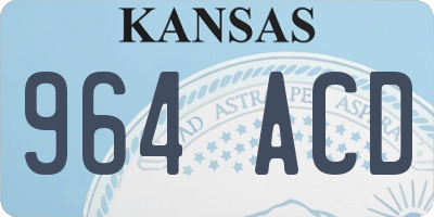 KS license plate 964ACD