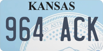 KS license plate 964ACK