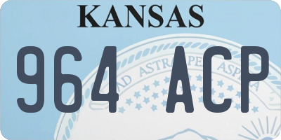KS license plate 964ACP