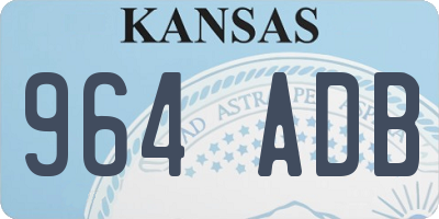 KS license plate 964ADB