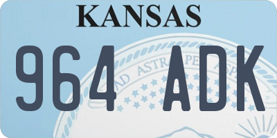 KS license plate 964ADK